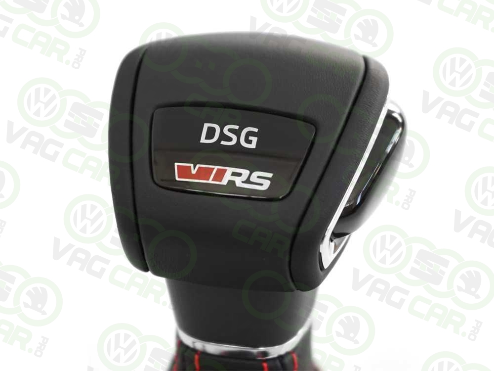 מנוף הילוכים DSG עור אמיתי עם תפרים אדומים עבור סקודה קודיאק RS
