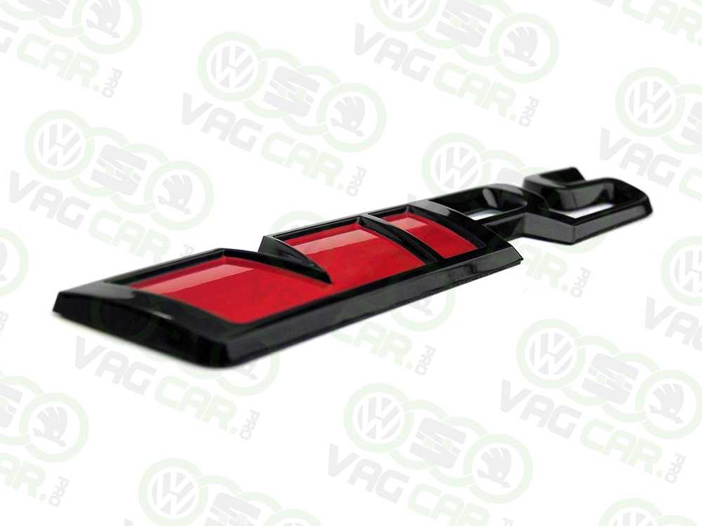 Rear emblem sticker for Skoda Octavia VRS in black and red design