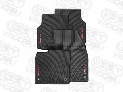 Rubber mats for Skoda Kamiq black/red