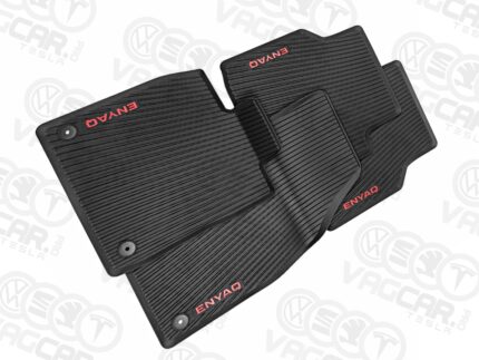 Rubber mats for Skoda Kamiq black/red